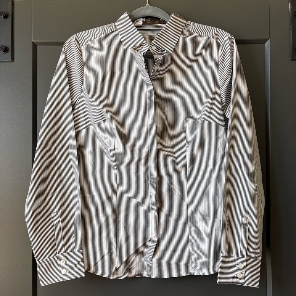 The Limited Essential Shirt, Black and White Pinstripe, Button Up